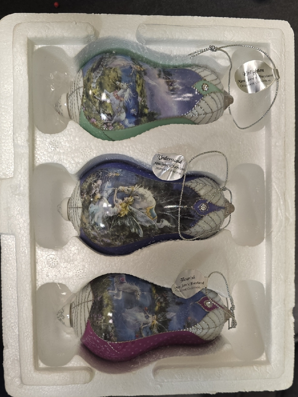 Mimi Jobe's  3-Piece Fairyland Ornament Collection